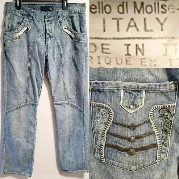 Just Cavalli Vintage Y2K Baggy Straight Leg Jeans Roberto Made in Italy Size 34 - Picture 1 of 16